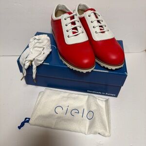 CIELO Fragola Red White Ladies Golf Shoes NWT Size 9